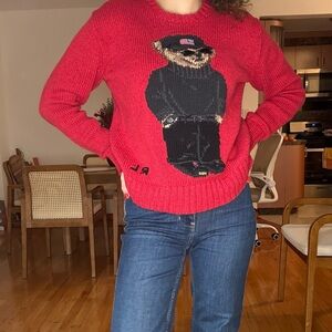 Ralph Lauren Red Sweater with Teddy Bear